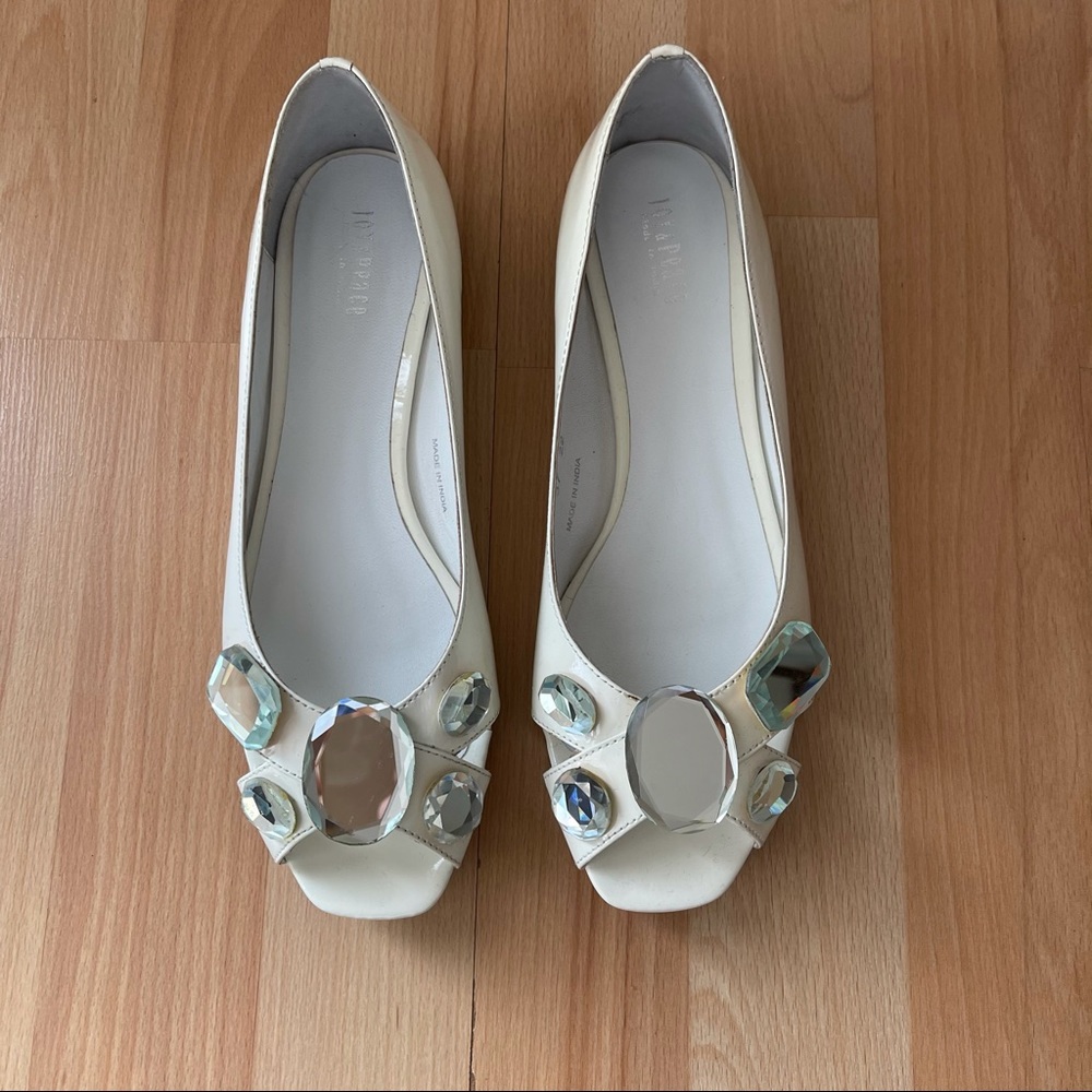 Joy and Peace Peep Toe Leather Flats